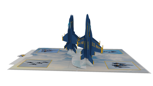 Blue Angels Back To Back Pass Pop-Up Card