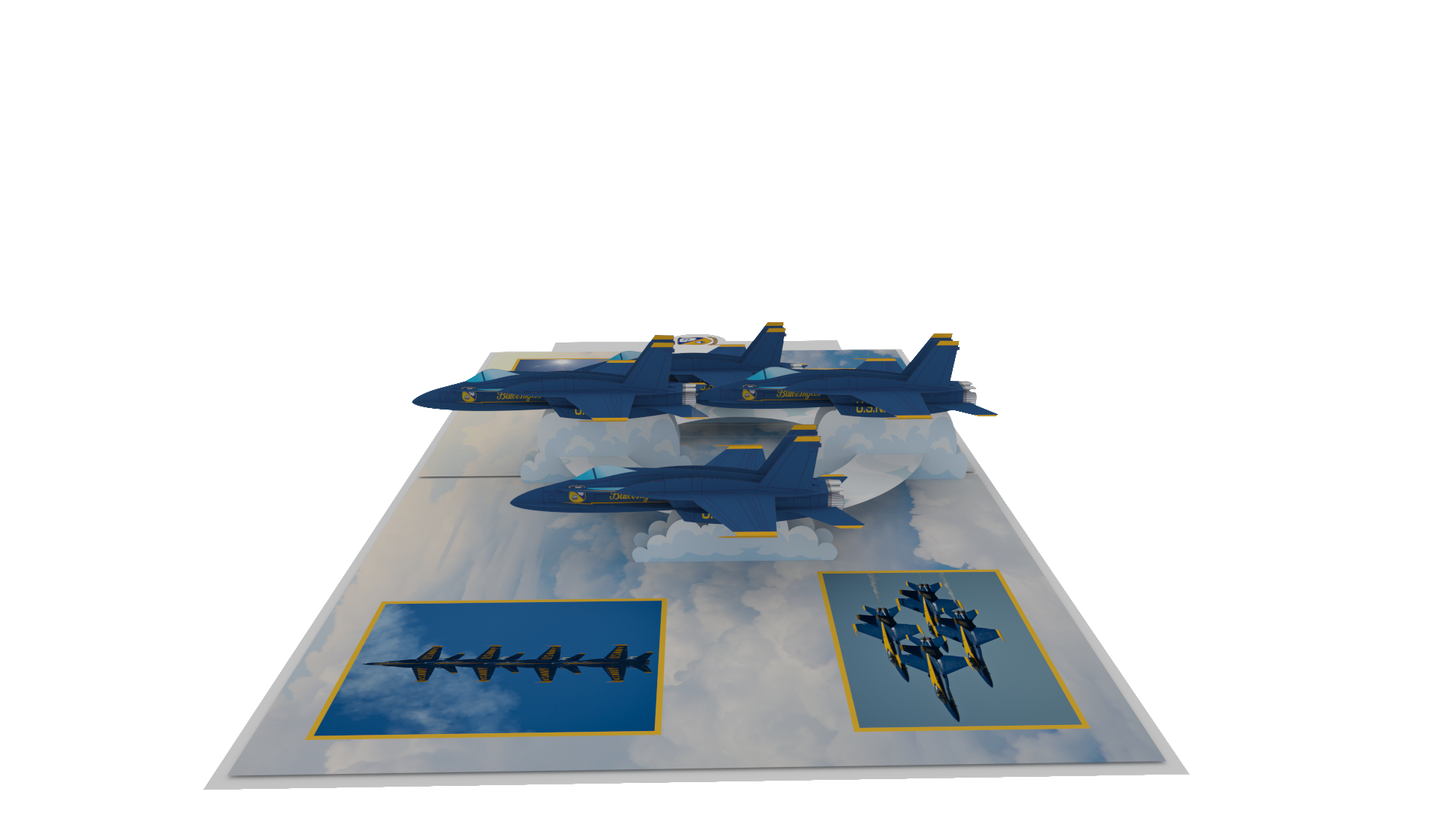 Blue Angels Diamond Formation Pop-Up Card