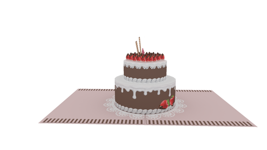 Chocolate Strawberry Cake Pop-Up Card