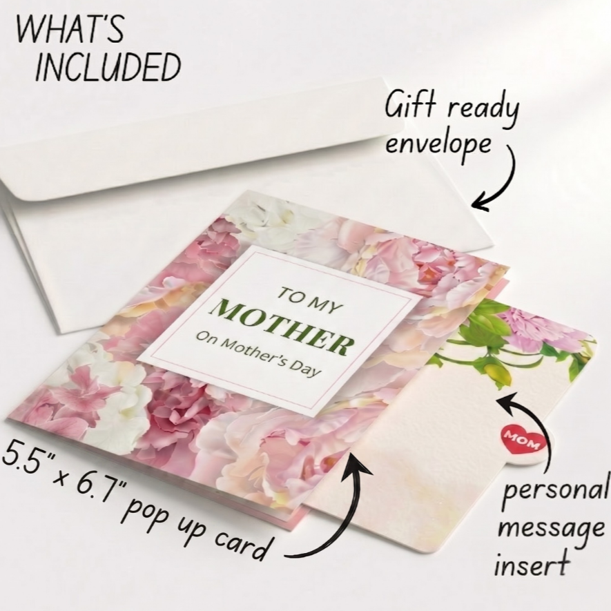 Peony "To My Mother" Mother's Day Pop Up Card