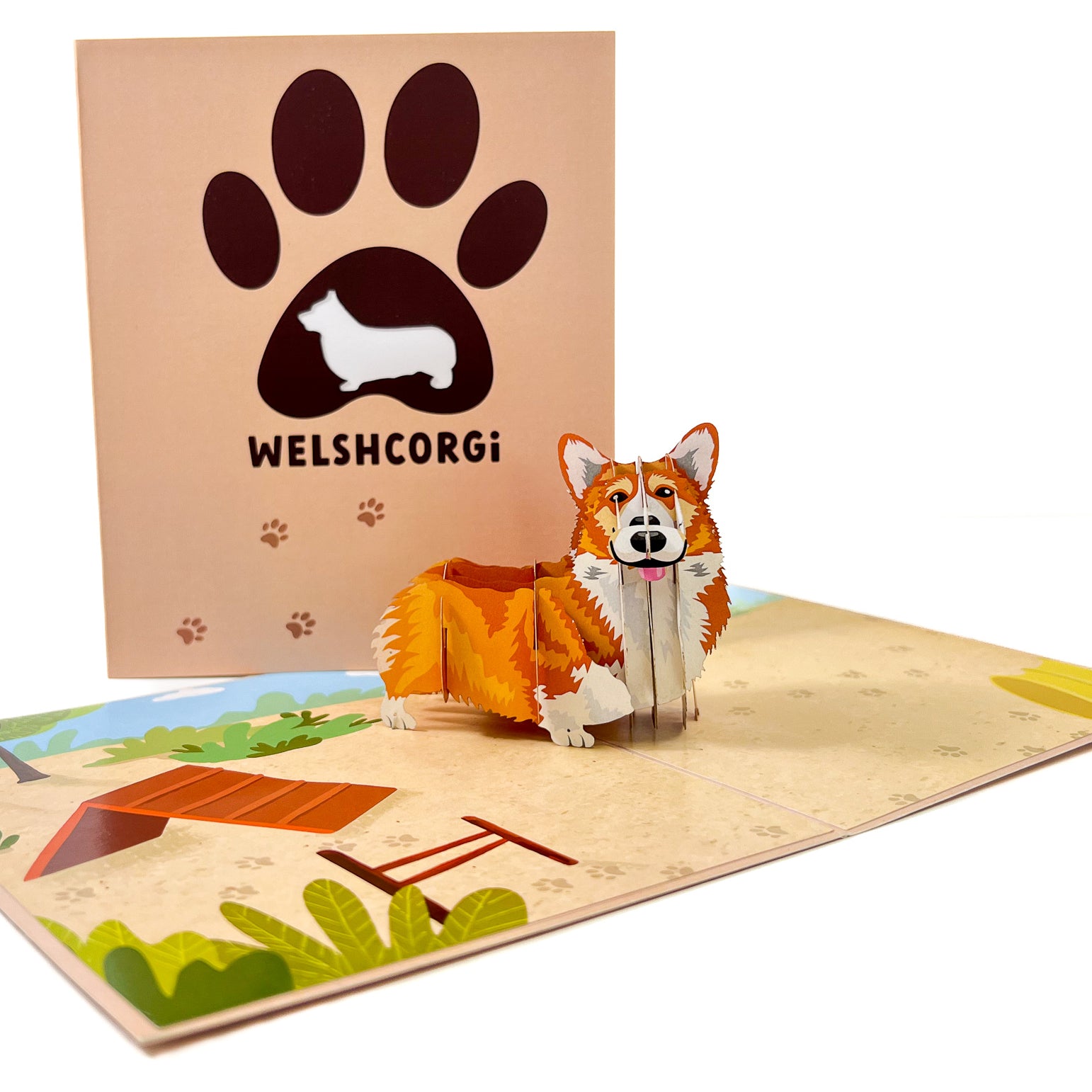 corgi card sleeves Welsh Corgi Pop-Up Card – Chao Cards