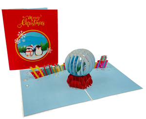 Penguin Snowglobe Pop-Up Card