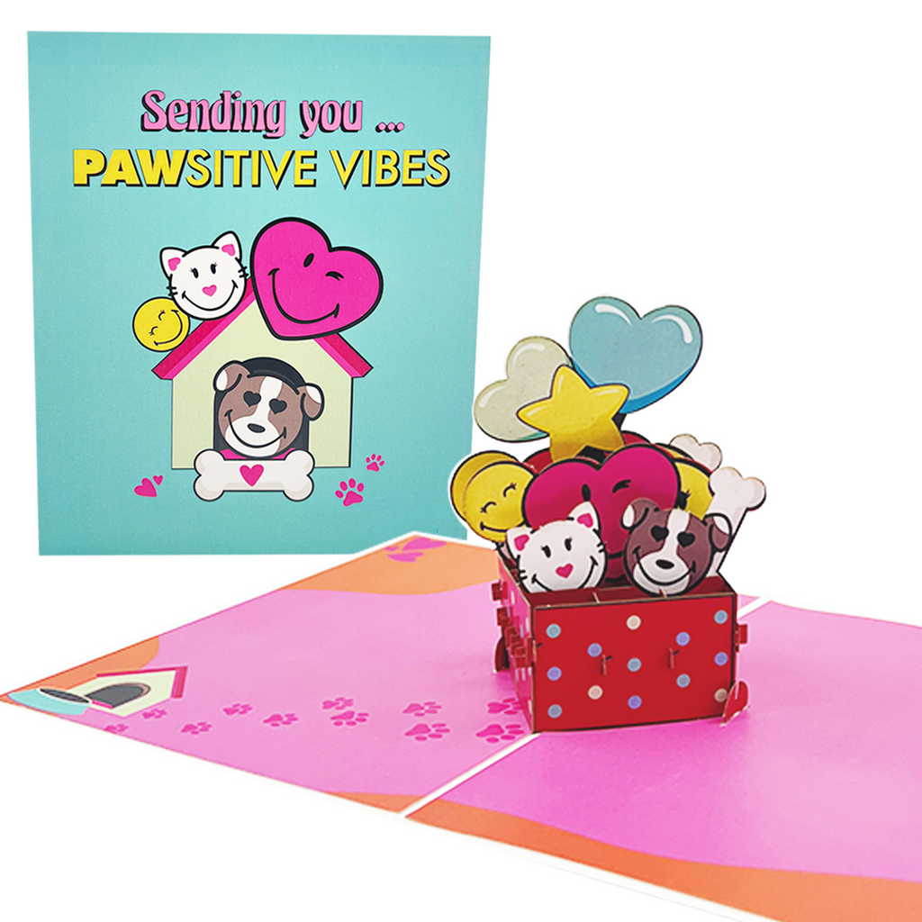 Sending You Pawsitive Vibes Pop-Up Card Smiley X Chao
