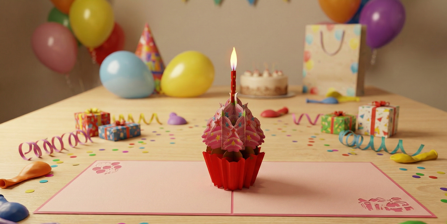 Birthday Cupcakes Pop-Up Card