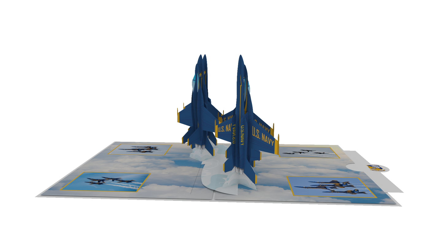 Blue Angels  Back To Back Pass Pop-Up Card