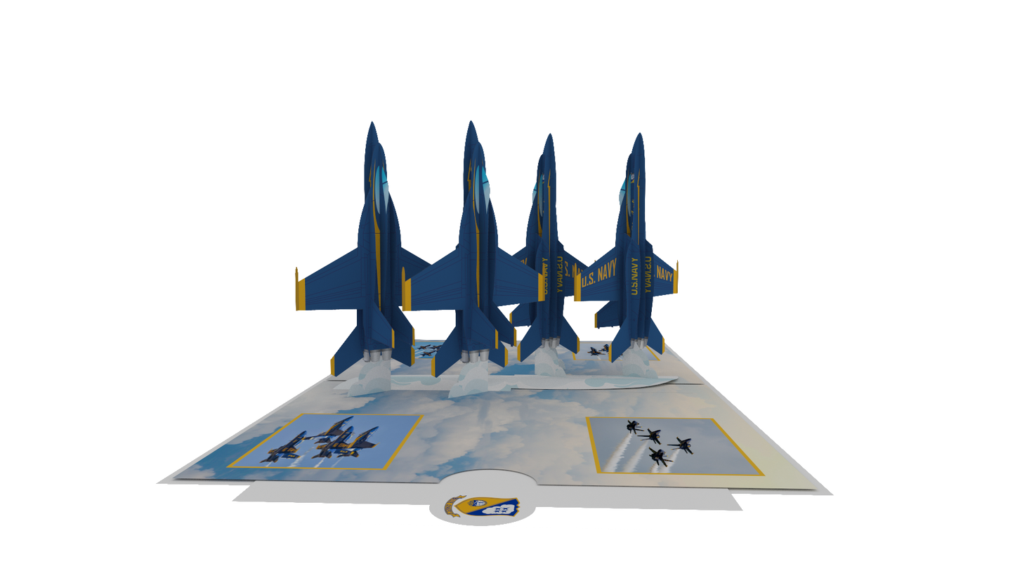 Blue Angels  Back To Back Pass Pop-Up Card
