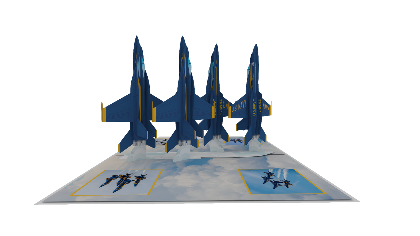Blue Angels  Back To Back Pass Pop-Up Card