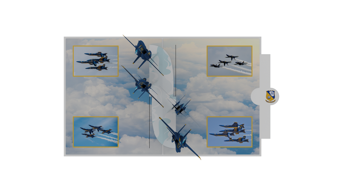 Blue Angels  Back To Back Pass Pop-Up Card