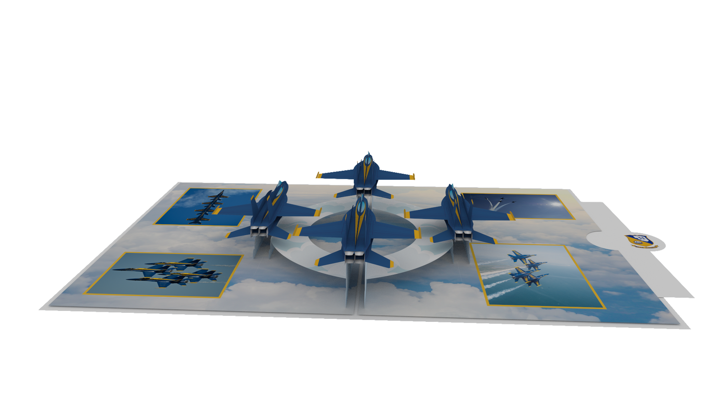 Blue Angels Diamond Formation Pop-Up Card