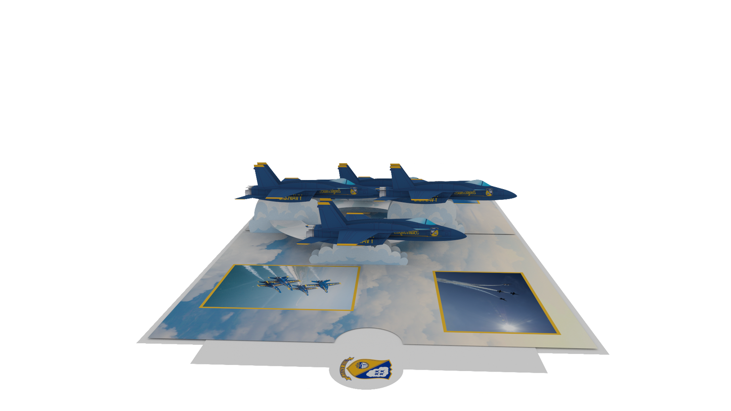 Blue Angels Diamond Formation Pop-Up Card