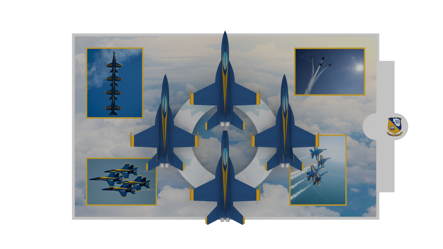 Blue Angels Diamond Formation Pop-Up Card