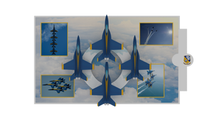 Blue Angels Diamond Formation 3D Pop-Up Card
