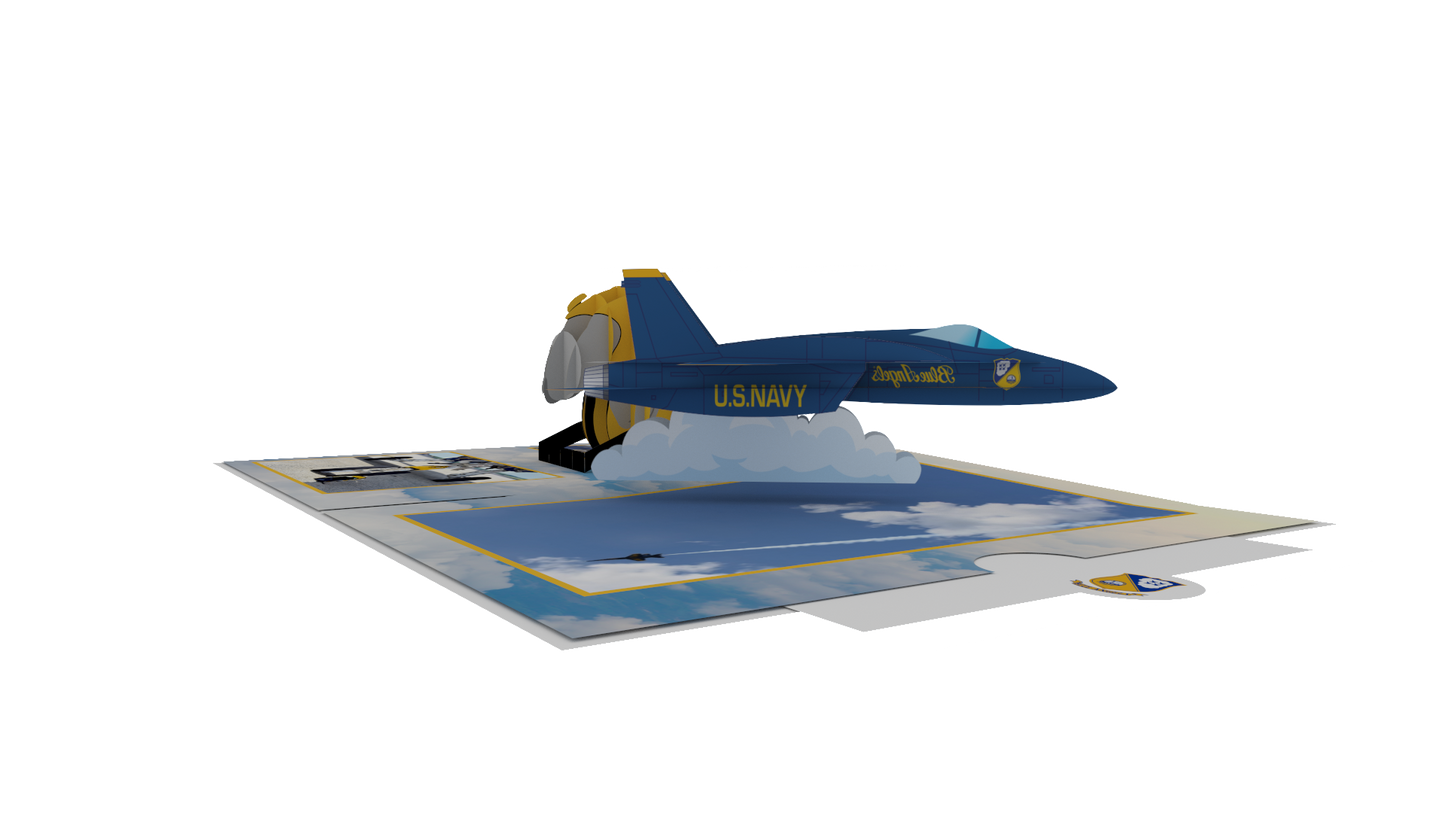 Blue Angels  Helmet & Plane Pop-Up Card