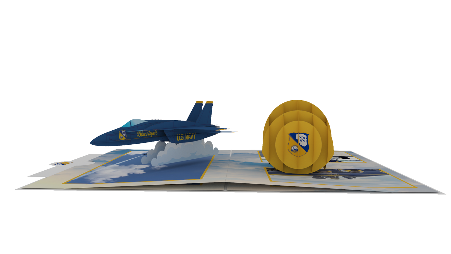 Blue Angels  Helmet & Plane Pop-Up Card