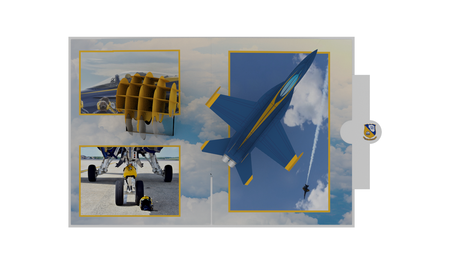 Blue Angels  Helmet & Plane Pop-Up Card