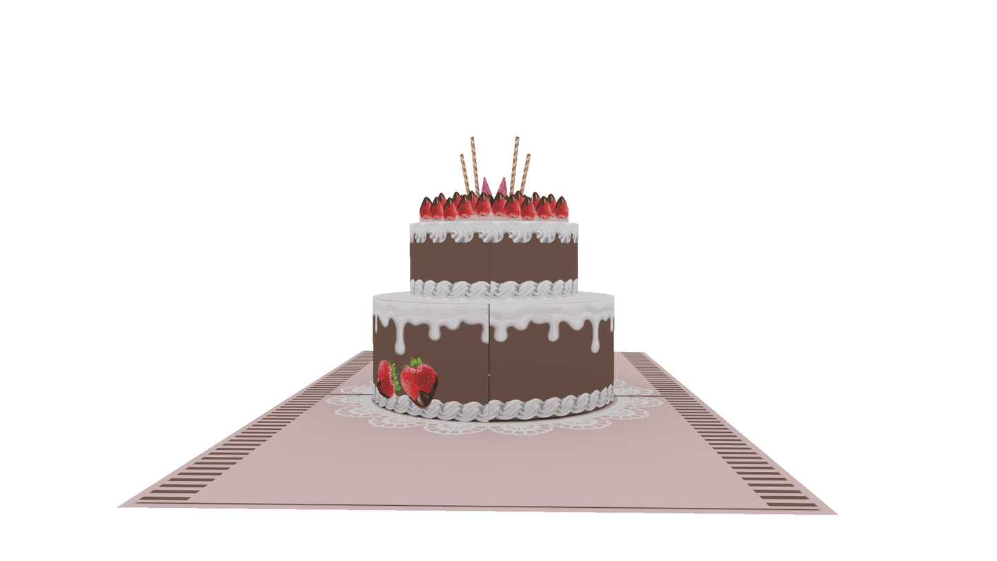Chocolate Strawberry Cake Pop-Up Card