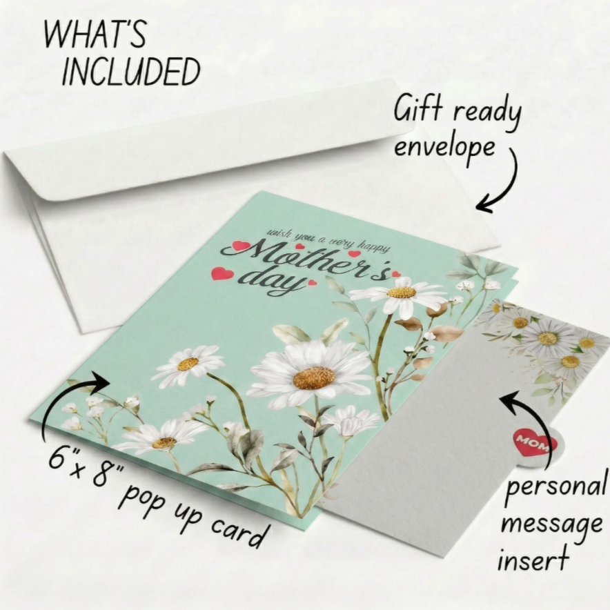 Mother's Day Daisies Pop Up Card
