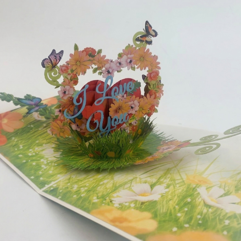 "I Love You" Garden Butterfly Card