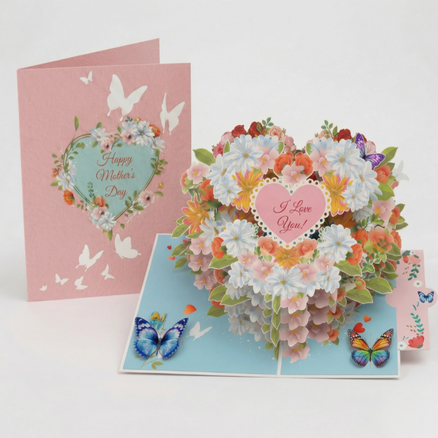 "I Love You" Mother's Day Heart Card
