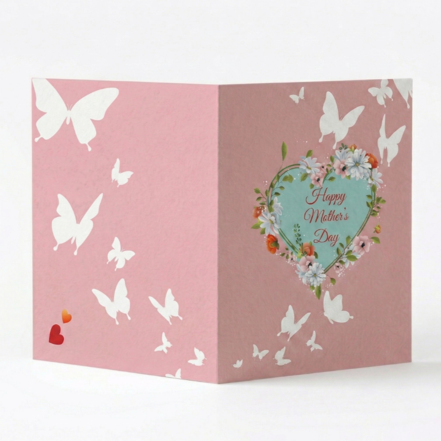 "I Love You" Mother's Day Heart Card