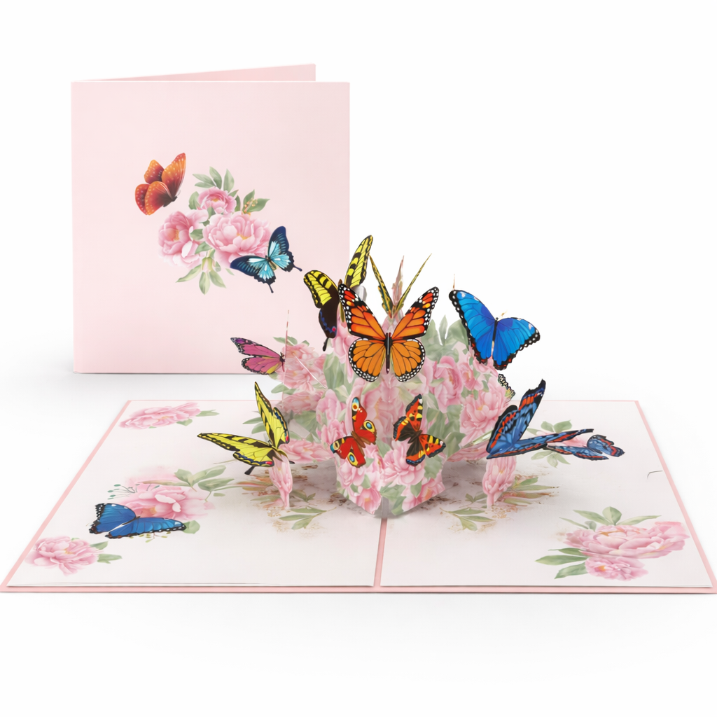 Peonies & Butterflies Pop-Up Card