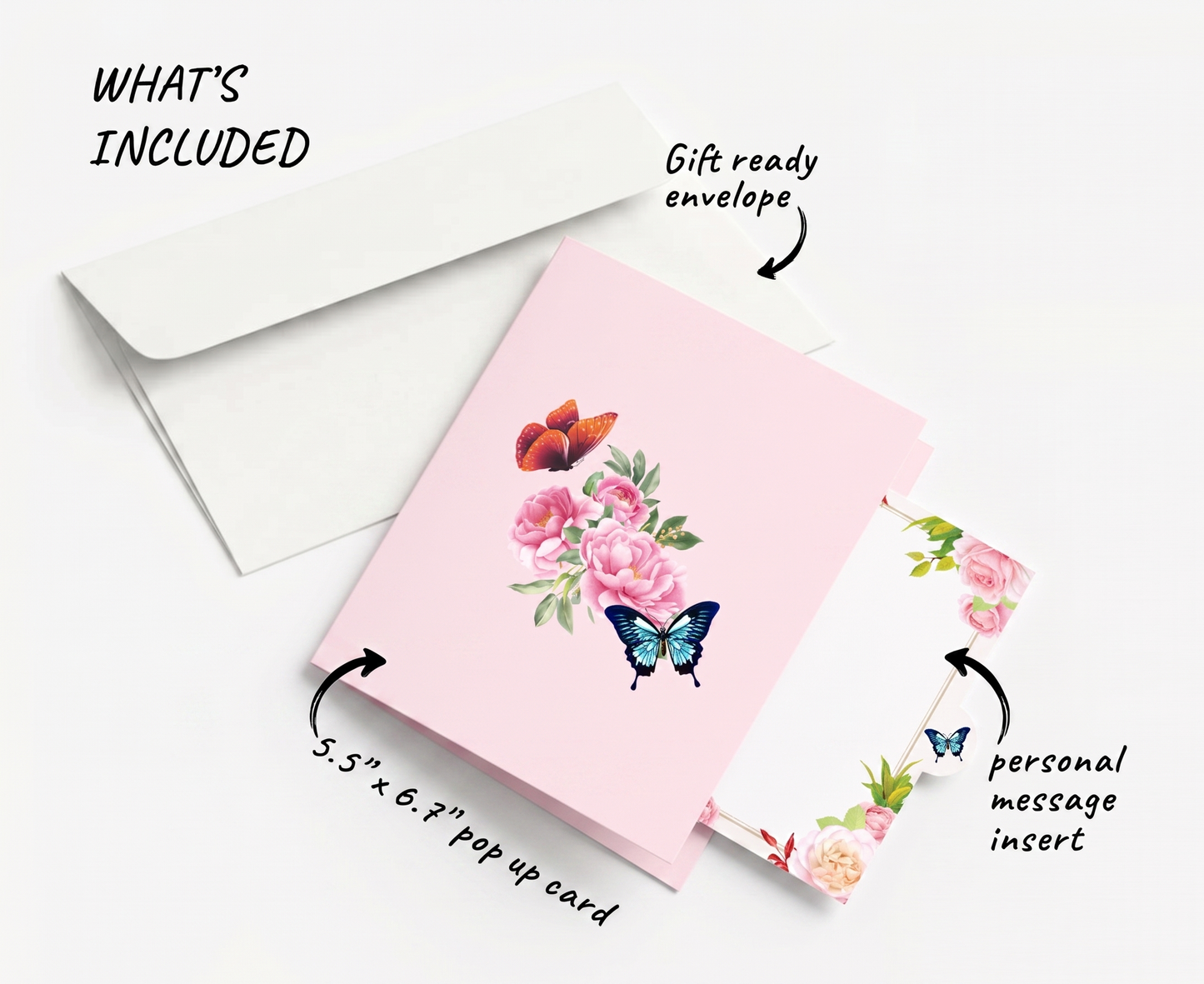 Peonies & Butterflies Pop-Up Card