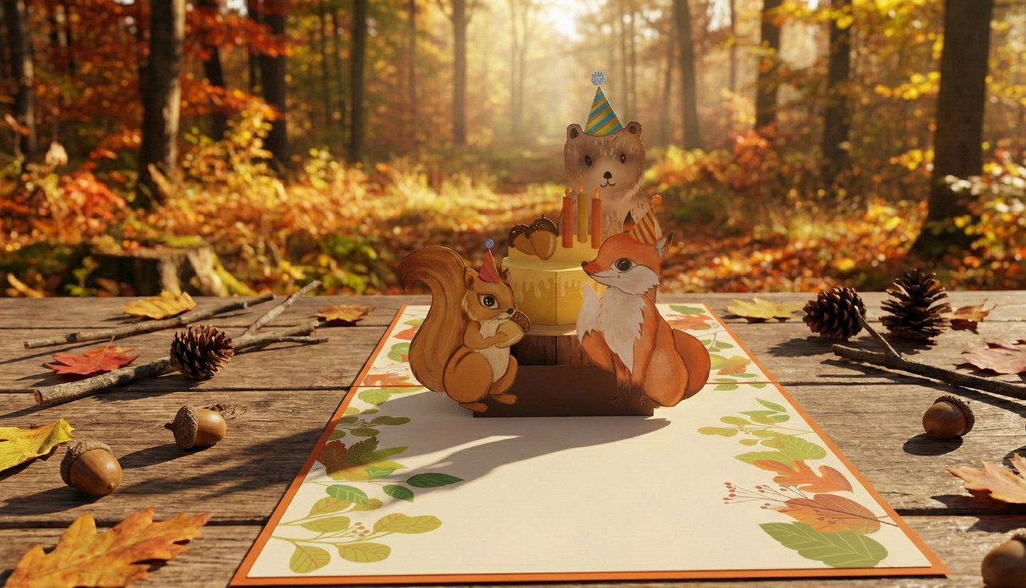 Woodland Animals Pop-Up Card