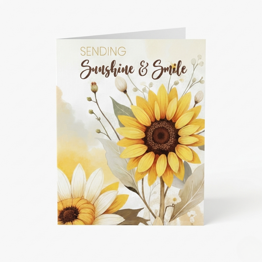 "Sunshine & Smile" Sunflower Card