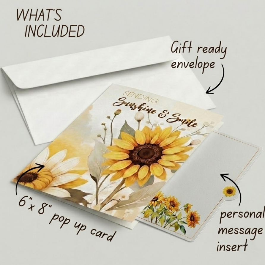 "Sunshine & Smile" Sunflower Card