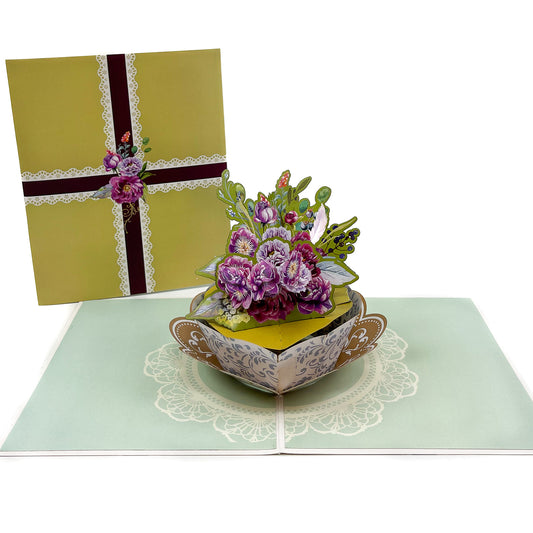 Peonies Bouquet Pop-Up Card