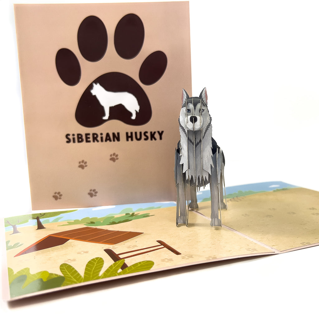 Siberian Husky Pop-Up Card