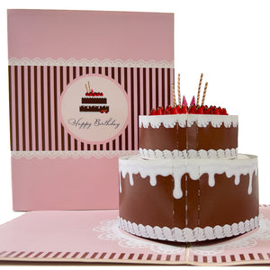 Chocolate Strawberry Cake Pop-Up Card