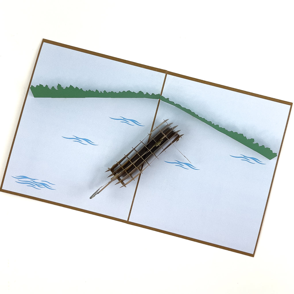 Worlds Best Dad Fishing Boat Pop-Up Card