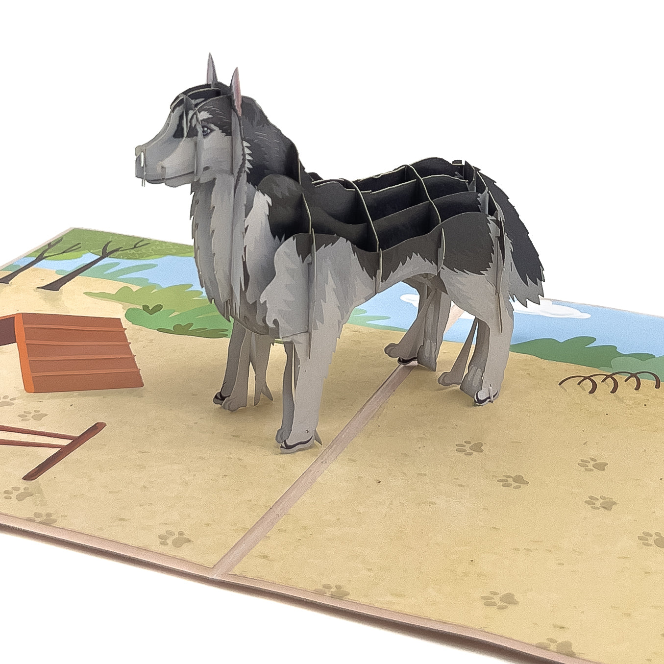 Siberian Husky Pop-Up Card