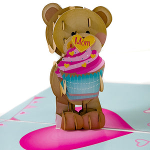 Mother's Day Bear Cupcake Pop-Up Card