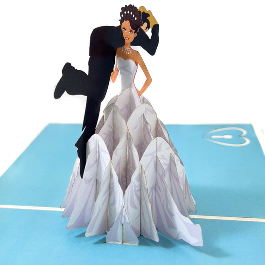 Bride Carrying Groom Pop-Up Card