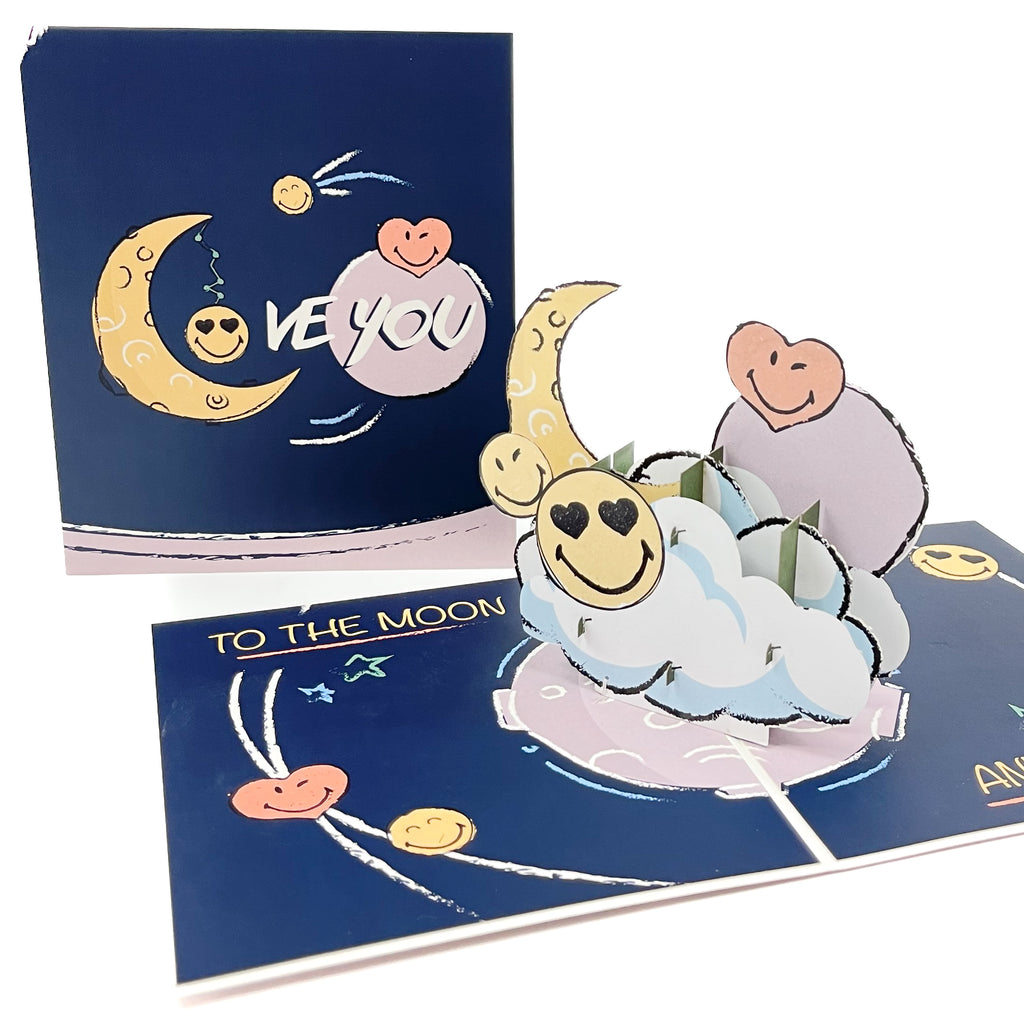 To the Moon and Back Pop-Up Card Smiley X Chao